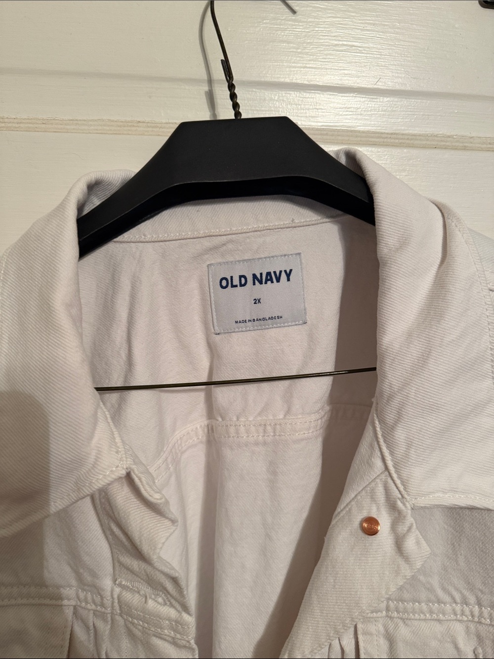 Old Navy White Cotton Denim Jacket - Picture 2 of 3